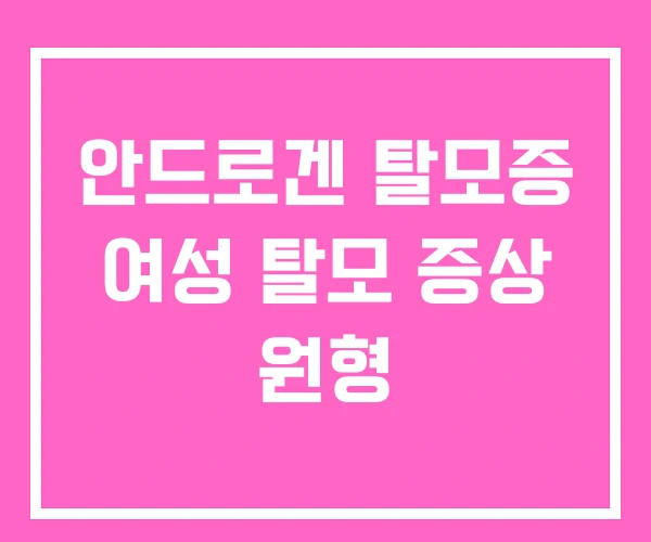 안드로겐 탈모증 여성 탈모 증상 원형