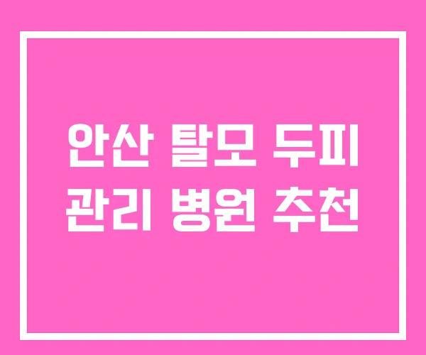 안산 탈모 두피 관리 병원 추천 안산 탈모 두피 관리 병원 추천