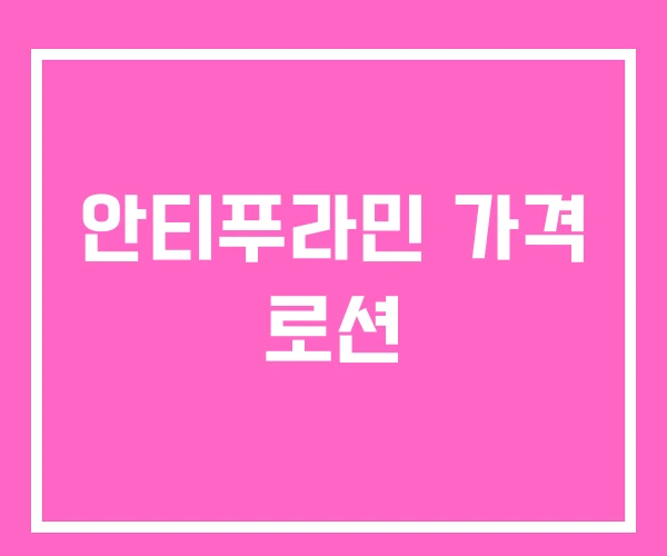 안티푸라민 가격 로션