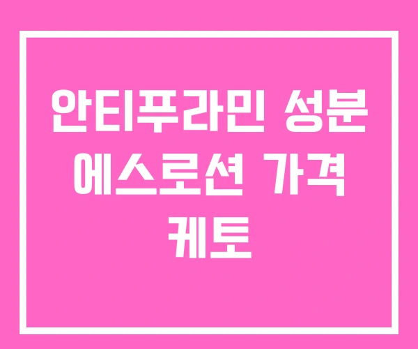 안티푸라민 성분 에스로션 가격 케토