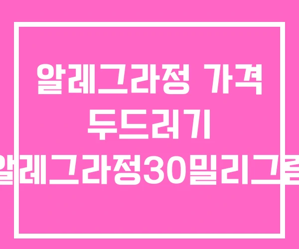 알레그라정 가격 두드러기 알레그라정30밀리그람