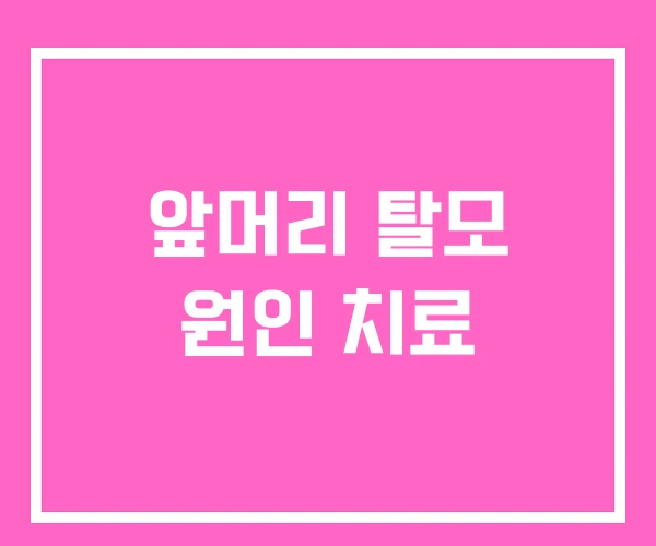 앞머리 탈모 원인 치료