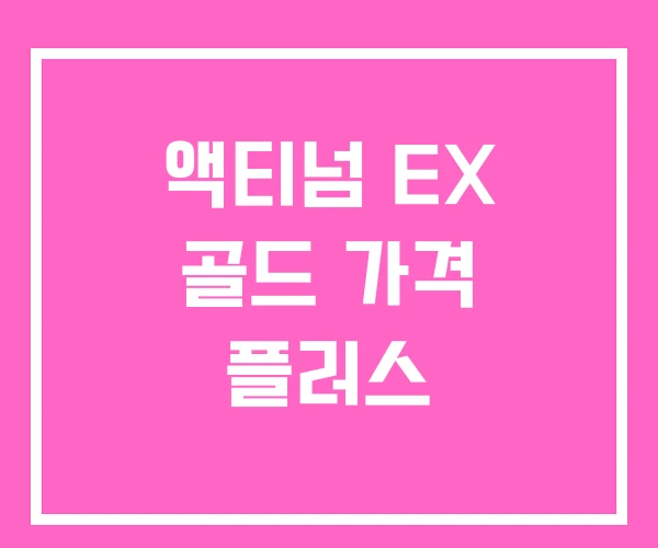 액티넘 EX 골드 가격 플러스