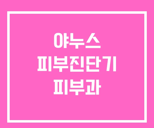 야누스 피부진단기 피부과