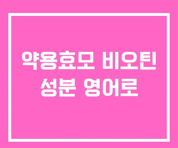 약용효모 비오틴 성분 영어로 약용효모 비오틴 성분 영어로