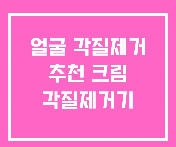 얼굴 각질제거 추천 크림 각질제거기