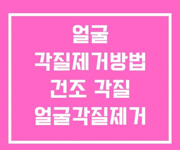 얼굴 각질제거방법 건조 각질 얼굴각질제거 안하면