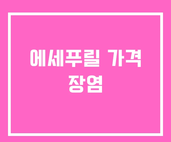 에세푸릴 가격 장염