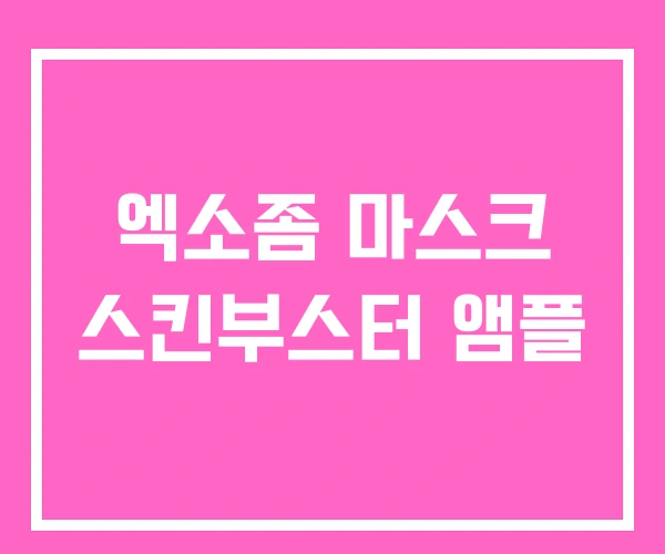 엑소좀 마스크 스킨부스터 앰플