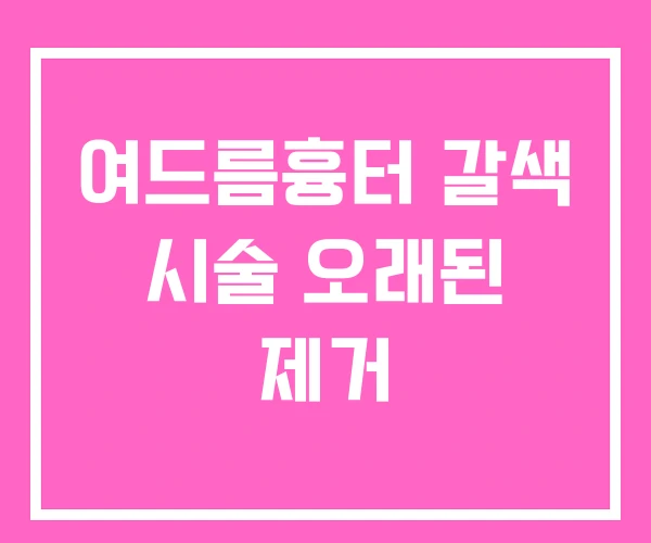 여드름흉터 갈색 시술 오래된 제거