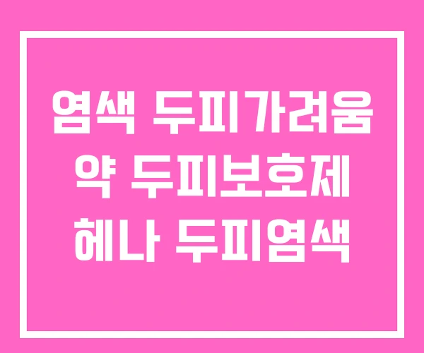 염색 두피가려움 약 두피보호제 헤나 두피염색