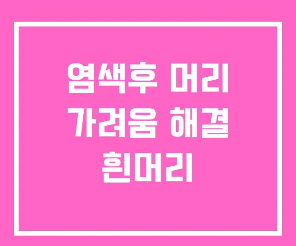 염색후 머리 가려움 해결 흰머리