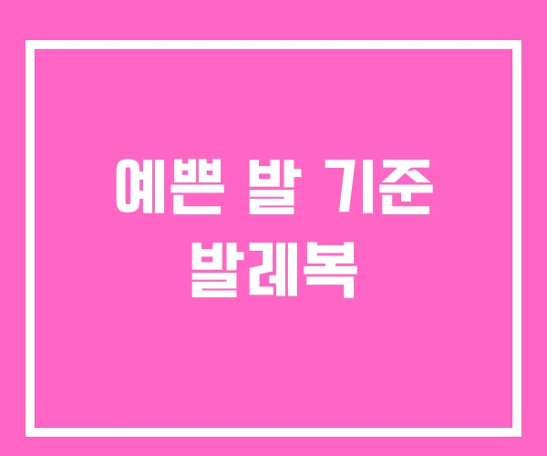 예쁜 발 기준 발레복