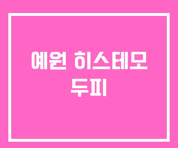 예원 히스테모 두피