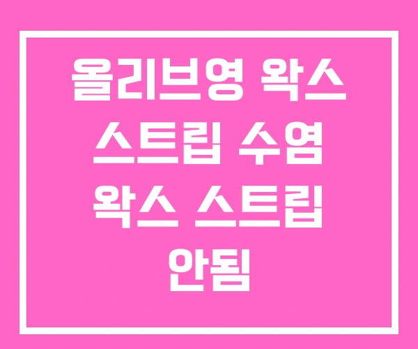 올리브영 왁스 스트립 수염 왁스 스트립 안됨