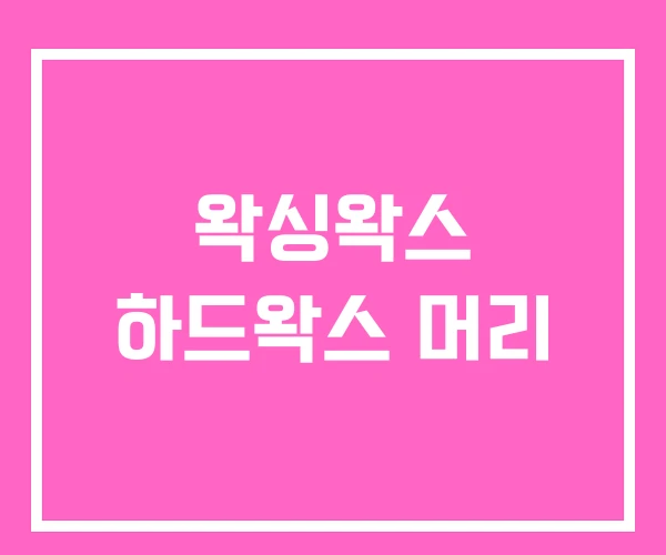 왁싱왁스 하드왁스 머리