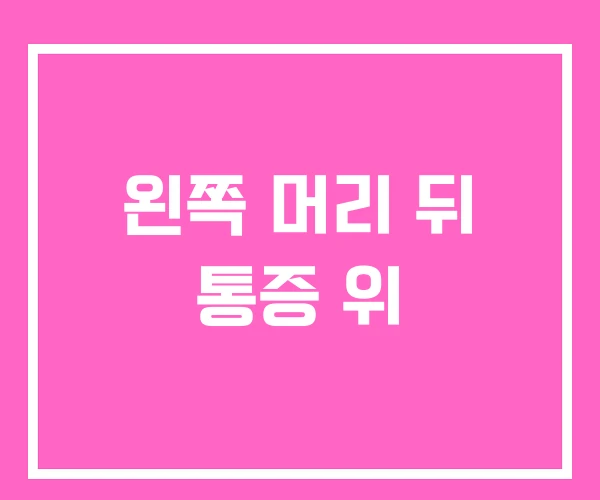 왼쪽 머리 뒤 통증 위