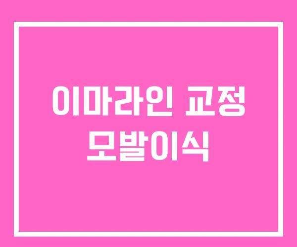 이마라인 교정 모발이식