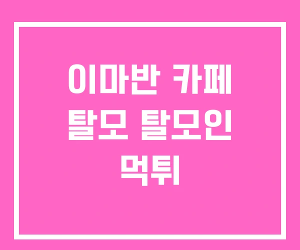 이마반 카페 탈모 탈모인 먹튀