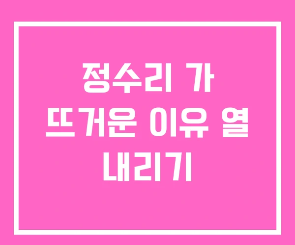 정수리 가 뜨거운 이유 열 내리기
