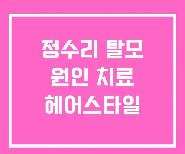 정수리 탈모 원인 치료 헤어스타일