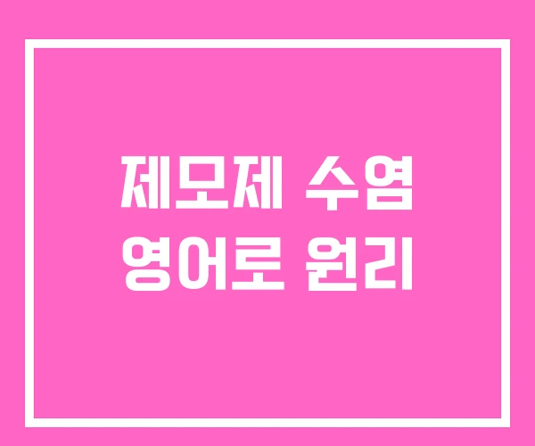 제모제 수염 영어로 원리