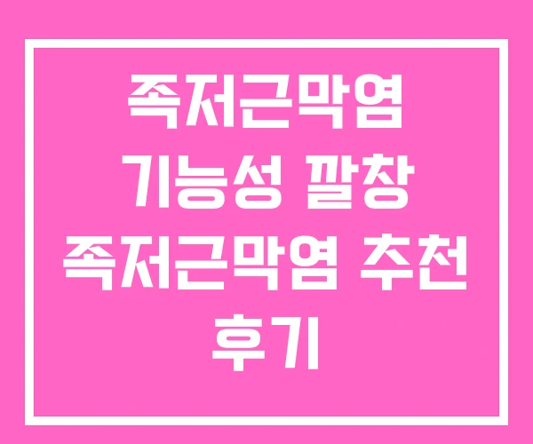 족저근막염 기능성 깔창 족저근막염 추천 후기