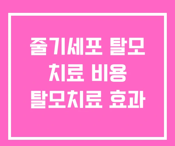 줄기세포 탈모 치료 비용 탈모치료 효과