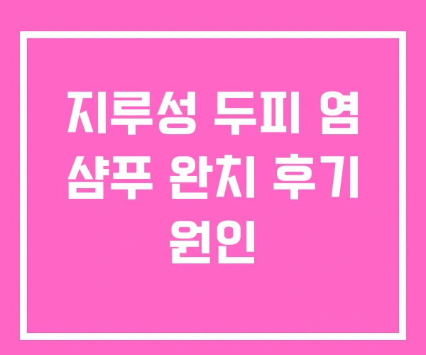 지루성 두피 염 샴푸 완치 후기 원인