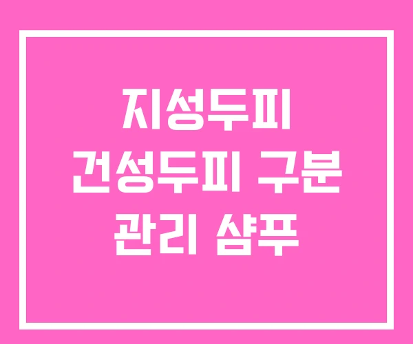 지성두피 건성두피 구분 관리 샴푸