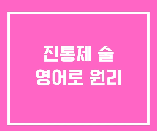 진통제 술 영어로 원리