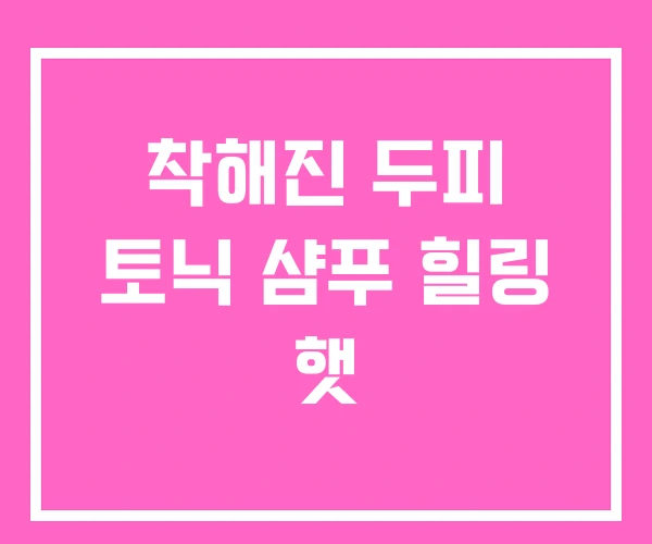 착해진 두피 토닉 샴푸 힐링 햇