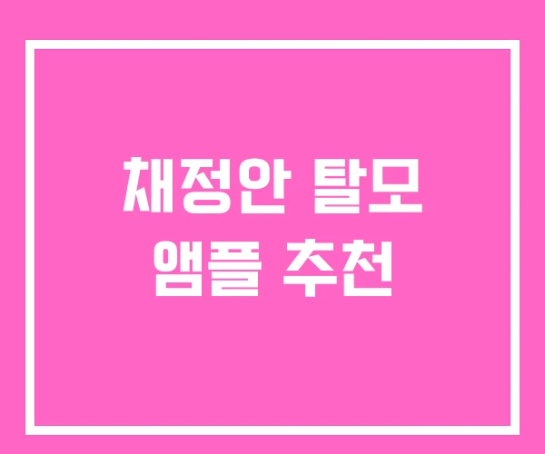 채정안 탈모 앰플 추천