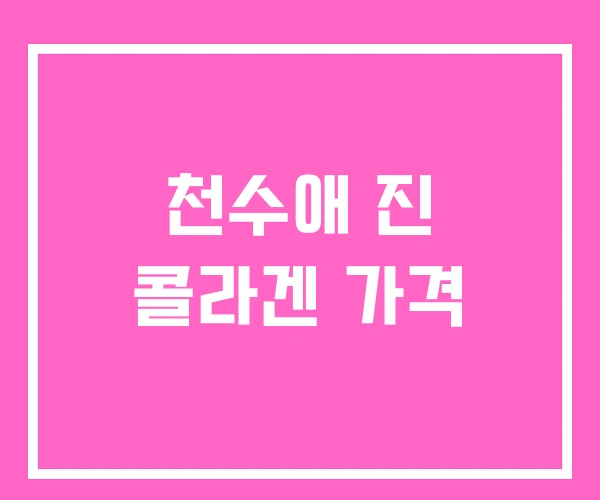 천수애 진 콜라겐 가격