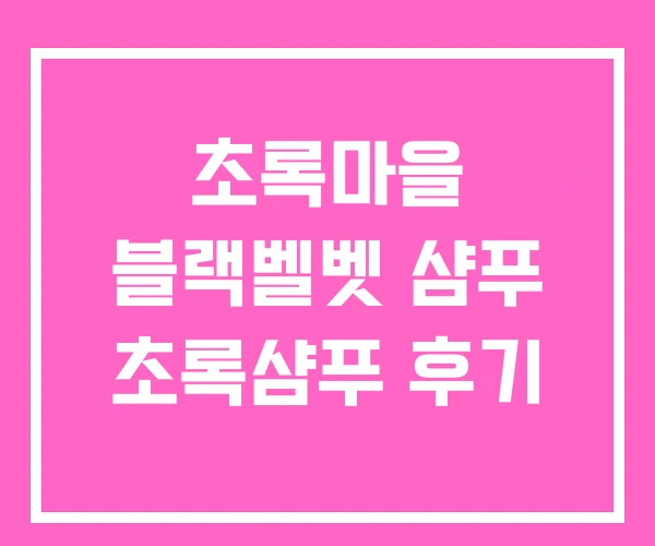 초록마을 블랙벨벳 샴푸 초록샴푸 후기