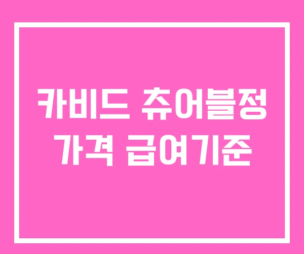 카비드 츄어블정 가격 급여기준