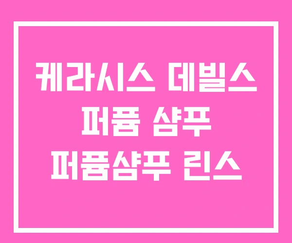 케라시스 데빌스 퍼퓸 샴푸 퍼퓸샴푸 린스