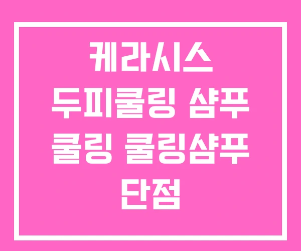 케라시스 두피쿨링 샴푸 쿨링 쿨링샴푸 단점