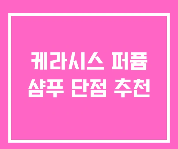 케라시스 퍼퓸 샴푸 단점 추천