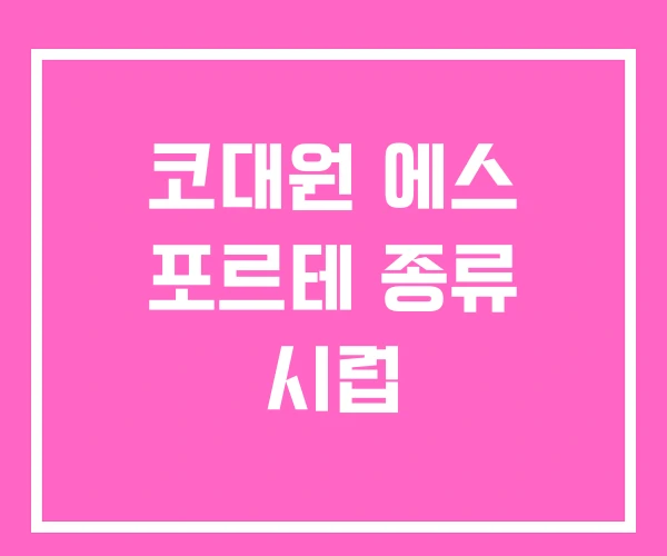 코대원 에스 포르테 종류 시럽