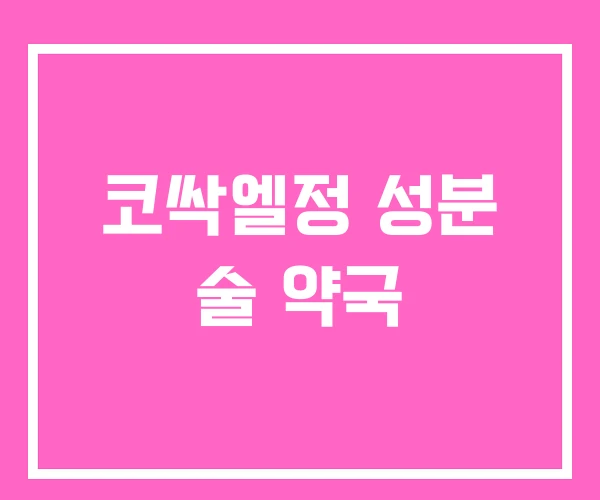 코싹엘정 성분 술 약국