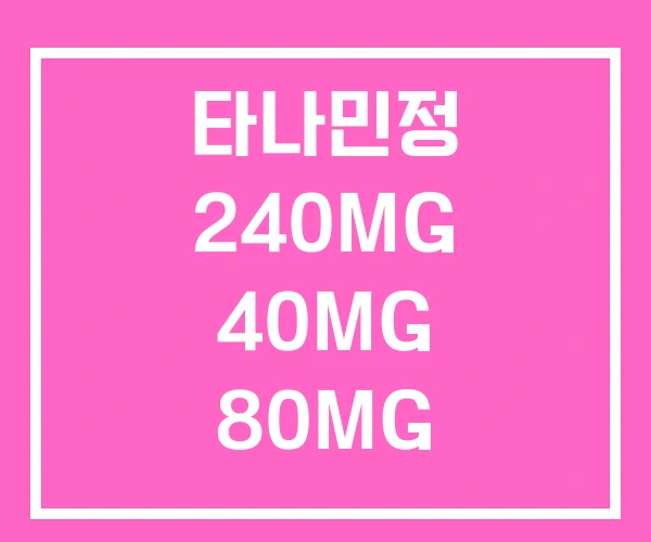 타나민정 240MG 40MG 80MG