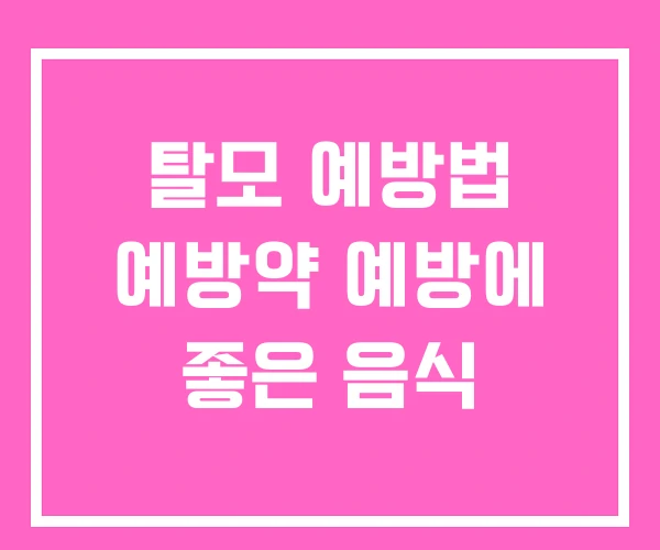 탈모 예방법 예방약 예방에 좋은 음식