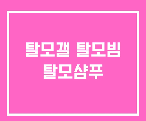 탈모갤 탈모빔 탈모샴푸