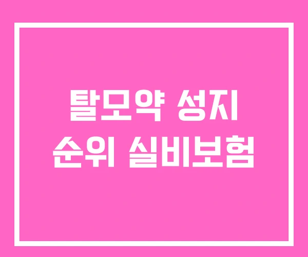 탈모약 성지 순위 실비보험 탈모약 성지 순위 실비보험