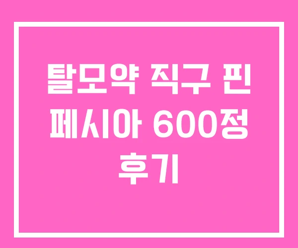 탈모약 직구 핀 페시아 600정 후기