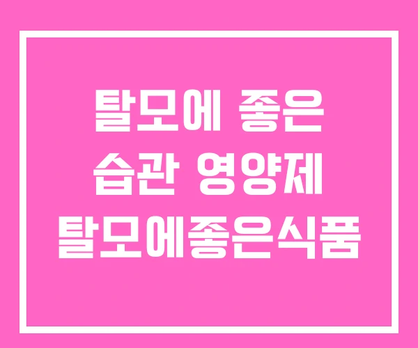 탈모에 좋은 습관 영양제 탈모에좋은식품 탈모에 좋은 습관 영양제 탈모에좋은식품