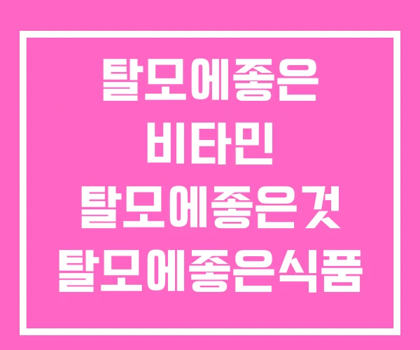 탈모에좋은 비타민 탈모에좋은것 탈모에좋은식품