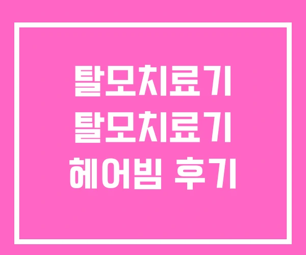 탈모치료기 탈모치료기 헤어빔 후기