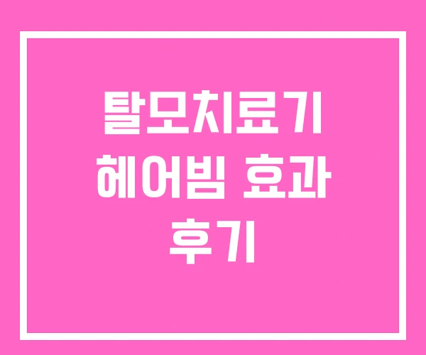 탈모치료기 헤어빔 효과 후기
